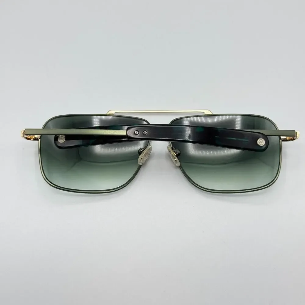 Morgenthal Frederics Sunglasses Mohawk 73 Olive Gold Aviator Gradient Lens 62mm